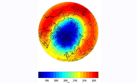 Agujero de la capa de ozono alcanza mínimo histórico