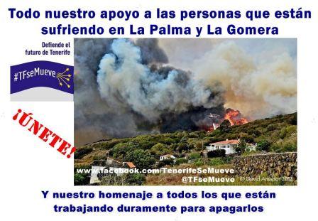 El fuego sigue amenazando a las Islas Canarias en España